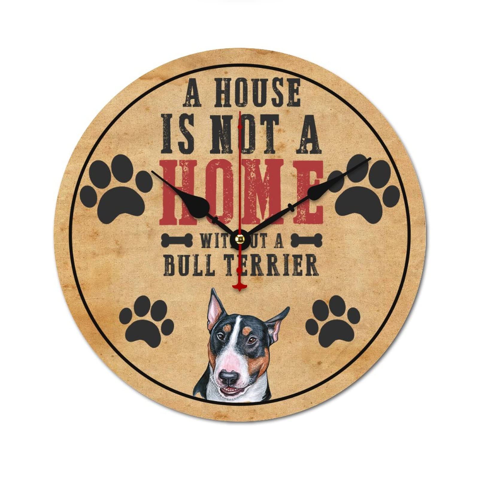 Horloge murale theme chien Bull Terrier idee cadeau originale pour anniversaire et maitre