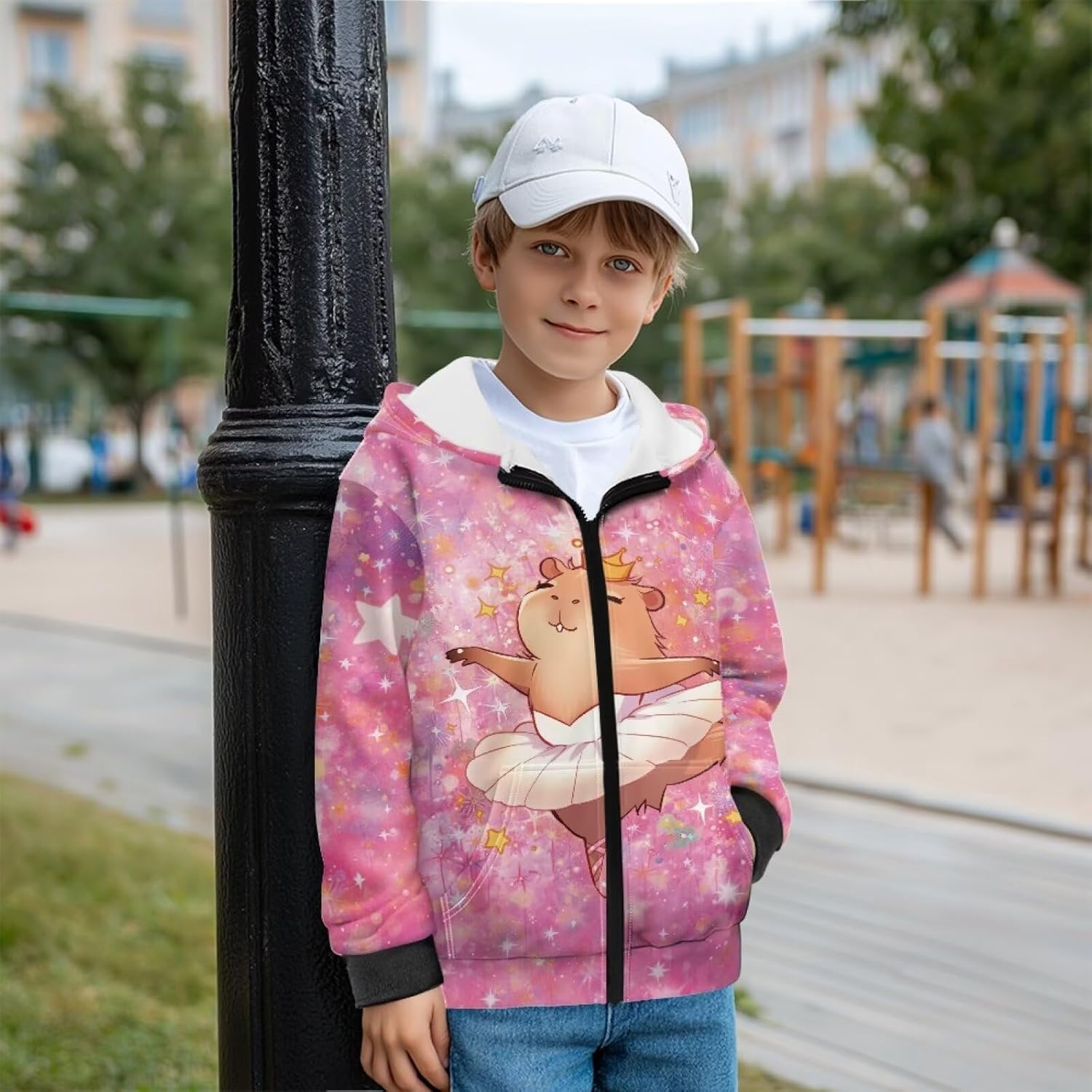 Pensura Kids Full Zip-Up Hoodie Long Sleeve Hooded Sweatshirt Jacket Casual Clothing