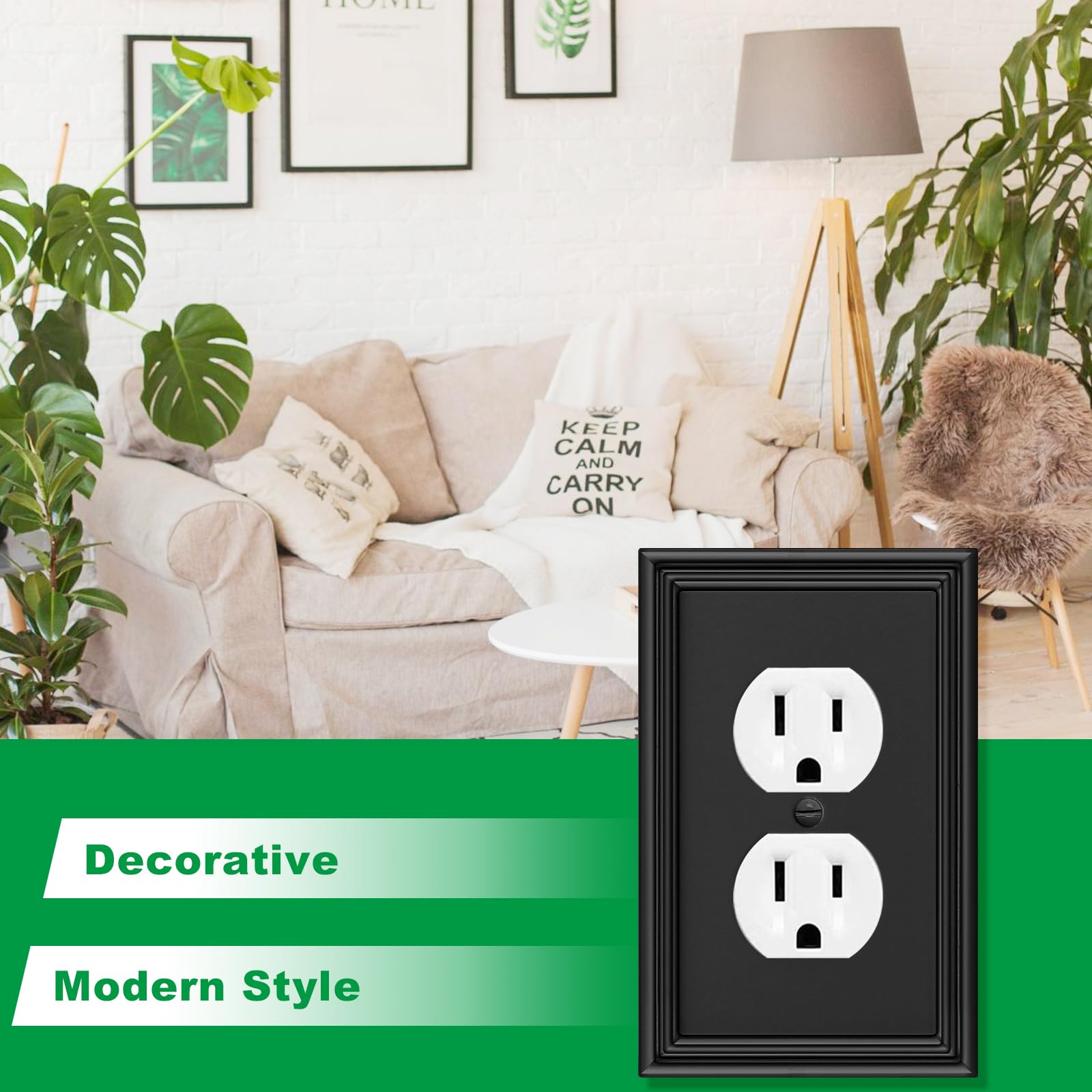 Black Decorative Outlet Covers - 4 Pack -4