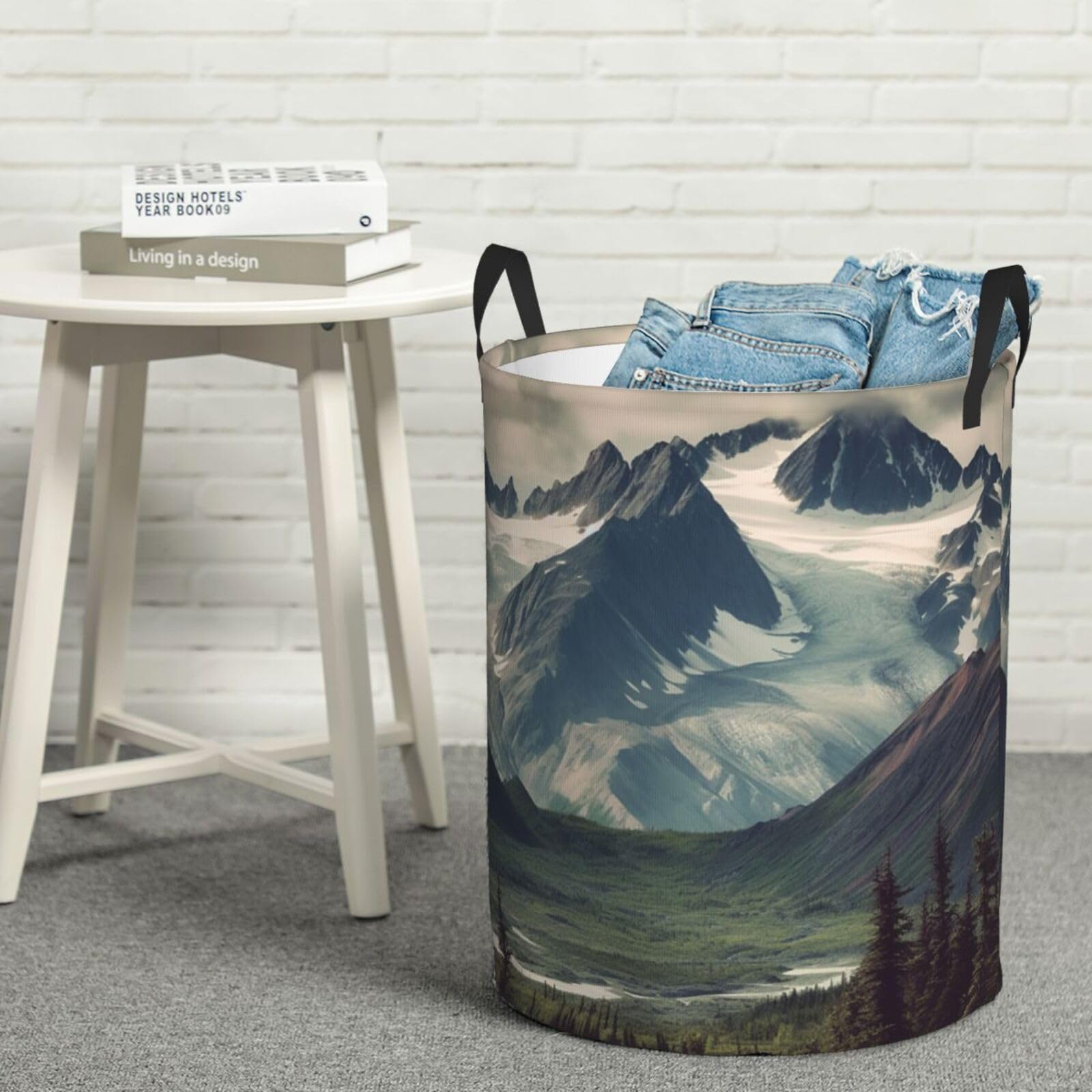 Panier de rangement Alaska Mountains M, coffre en tissu pour linge et couvertures