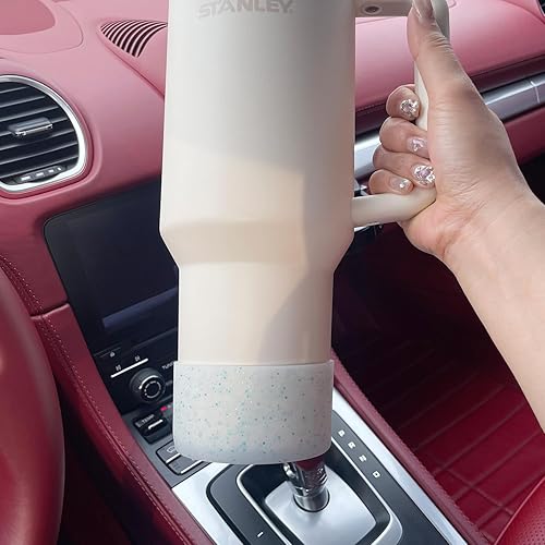 Vista 81 de WORBSS - Funda protectora de silicona con purpurina para vaso Stanley Cup H2.0 20 30 40 onzas y Hydro Flask de 18-24 onzas con 2.85-3.0 pulgadas