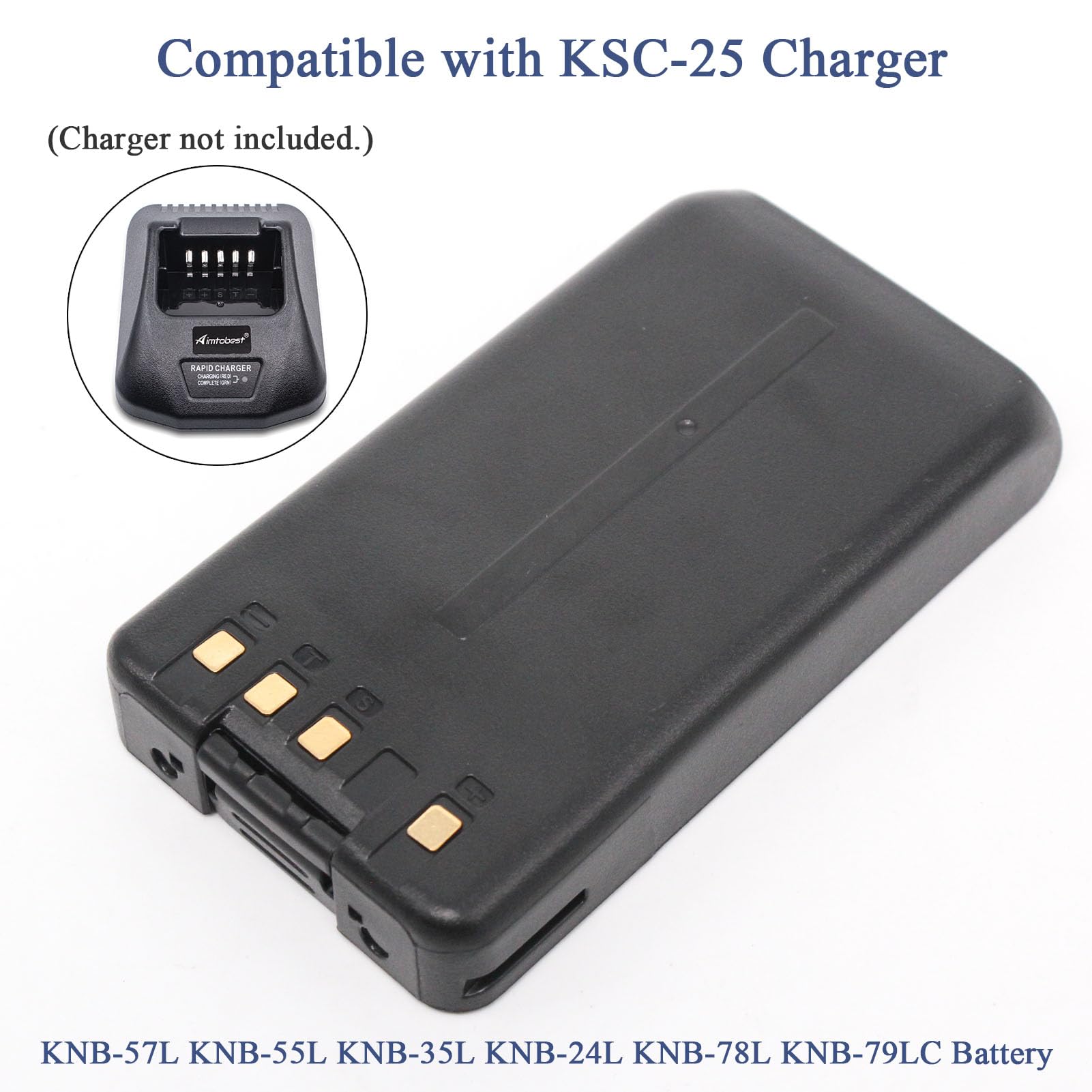 KNB-57L 2000mAh Li-ion Battery Compatible for Kenwood Radio TK