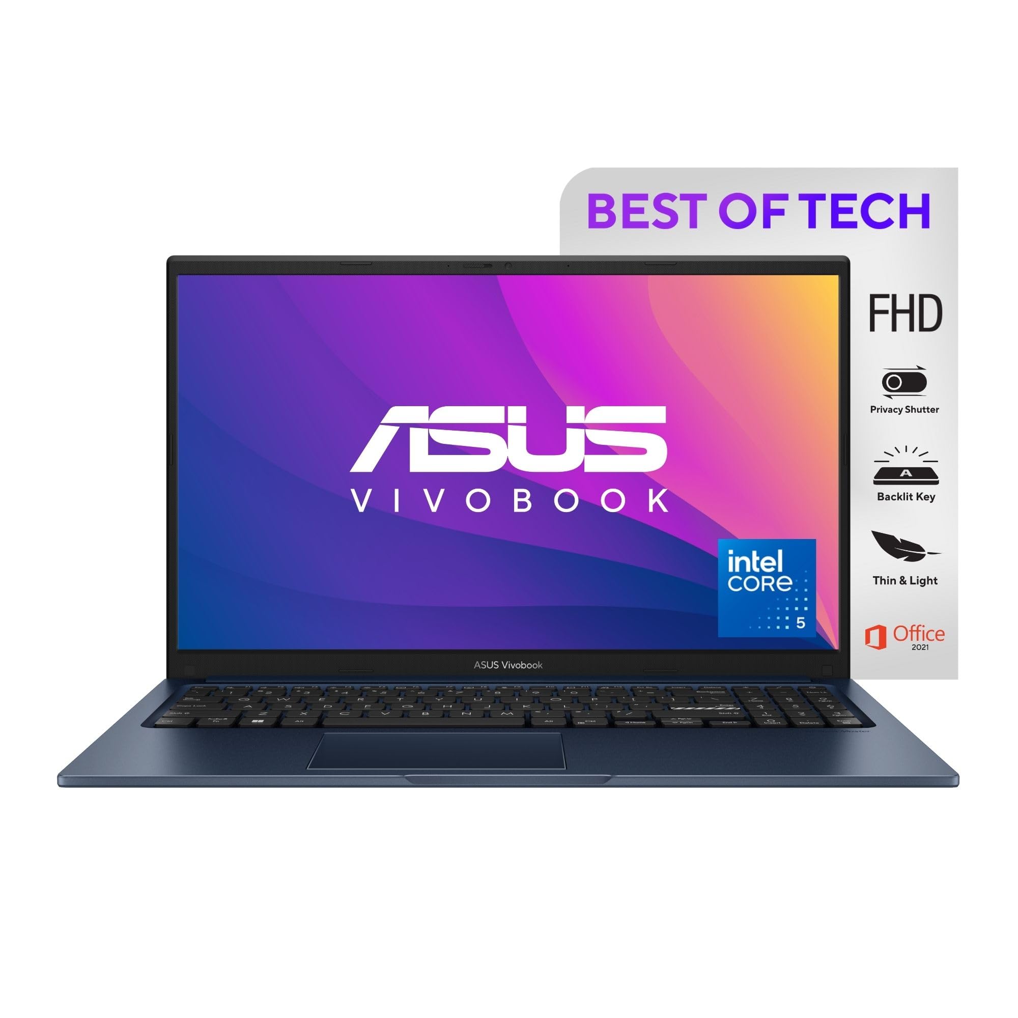ASUS Vivobook 15 (2024), 15.6" (39.62cm) FHD, Intel Core 5 Processor 120U, Thin & Light Laptop (16GB/512GB SSD/Win11/Office 2021/Quiet Blue/1.7 Kg), X1504VAP-NJ542WS (B0CXPX6QSP) Amazon Price History, Amazon Price Tracker