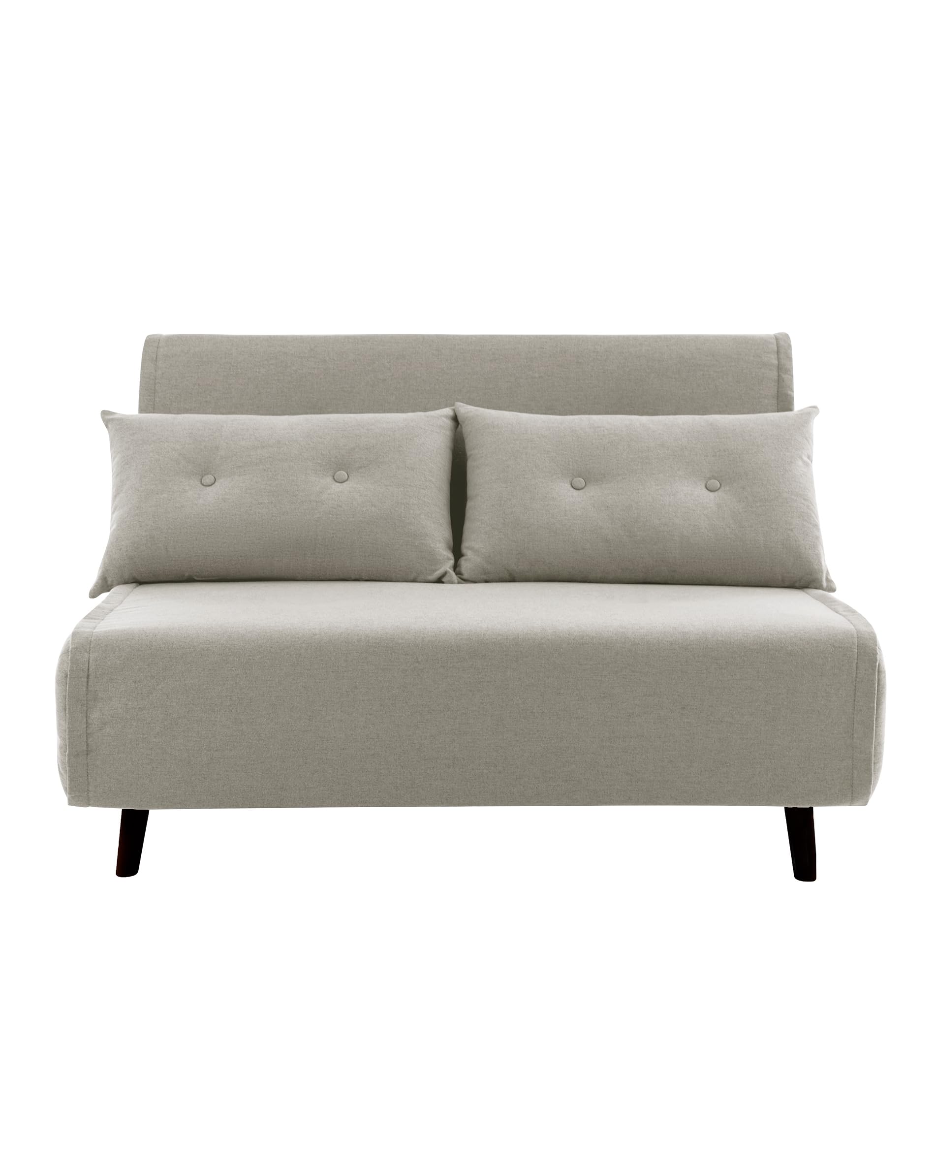 Home Heavenly® - Sofá Cama Pegaso 3 en 1. Sofá Plegable Convertible en Cama Tipo futón. Sofá tapizado en Tela Color Beige y cojín Incluido. (2 Plazas)