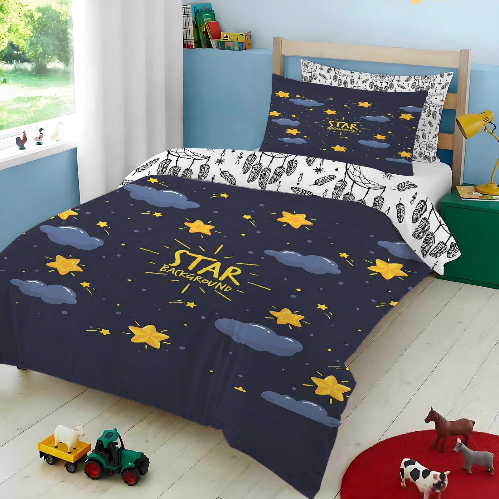 Housse de couette 200x200 cm étoiles pour des nuits douillettes en hiver