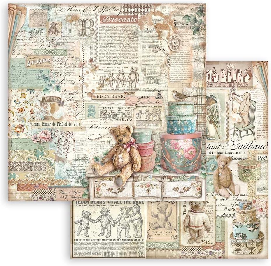 Stamperia Brocante Antiques Double-Sided Paper Pad 12""X12"" 10/Pkg, SBBL150
