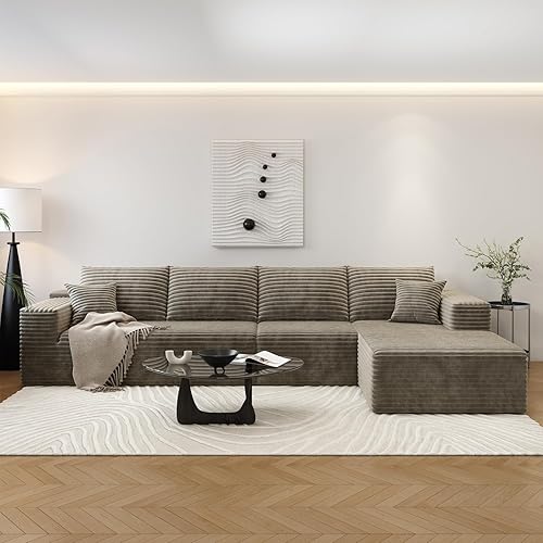 Miniatura 72 de Sofá seccional modular Cloud de 107.5 pulgadas con diván en forma de L, sofá modular moderno con asiento profundo, sofás tapizados para sala de