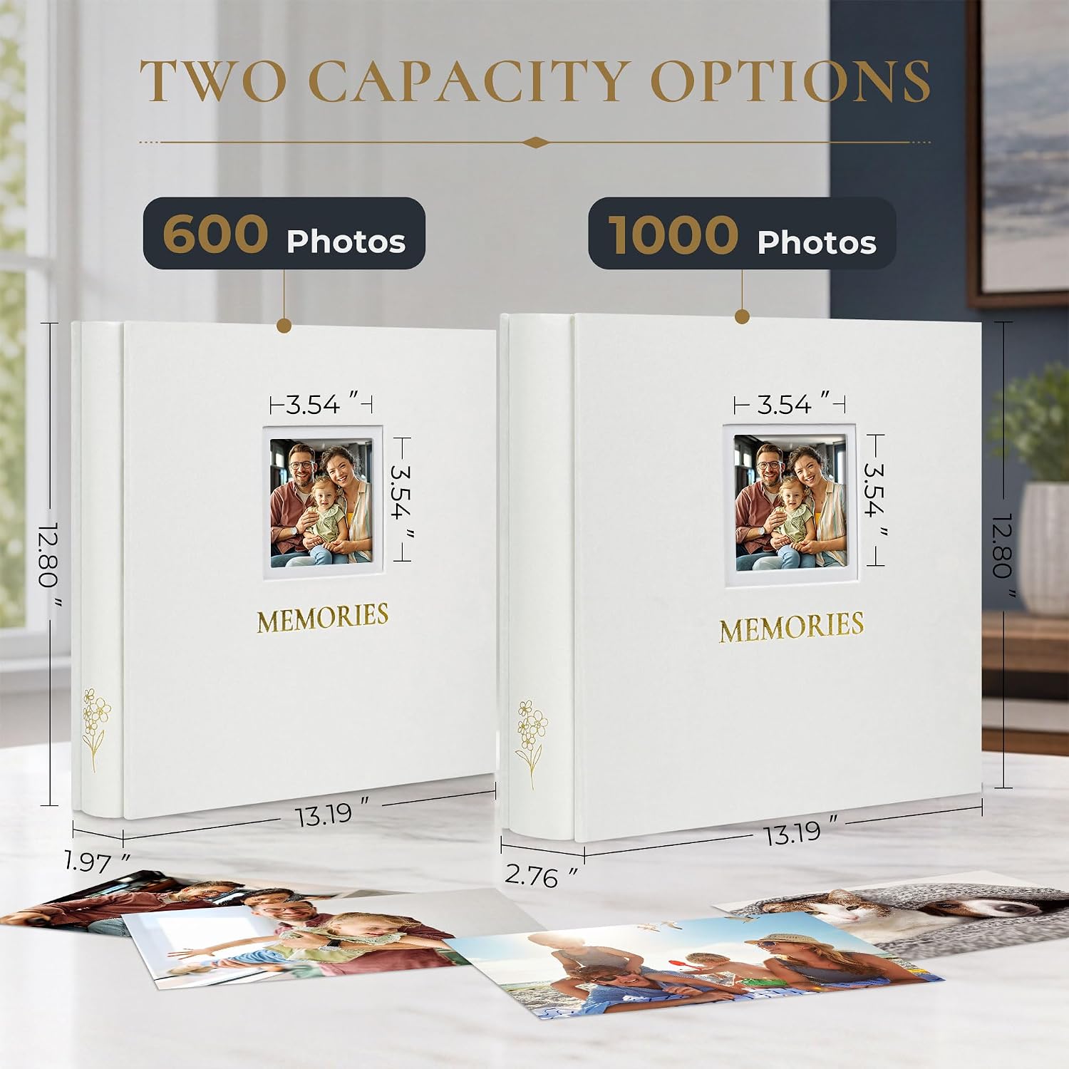 Vienrose Photo Album 4x6 600 Photos Cover Window Beige