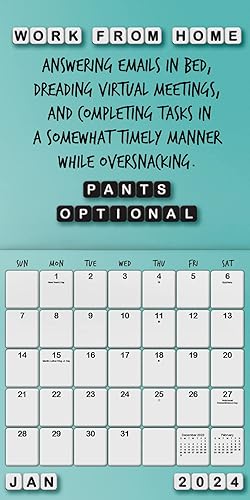 Miniatura 3 de Calendario diario Sass 2024  Paquete de calendario de pared con citas atrevidas de lujo 2024 con más de 100 calcomanías de calendario (regalos