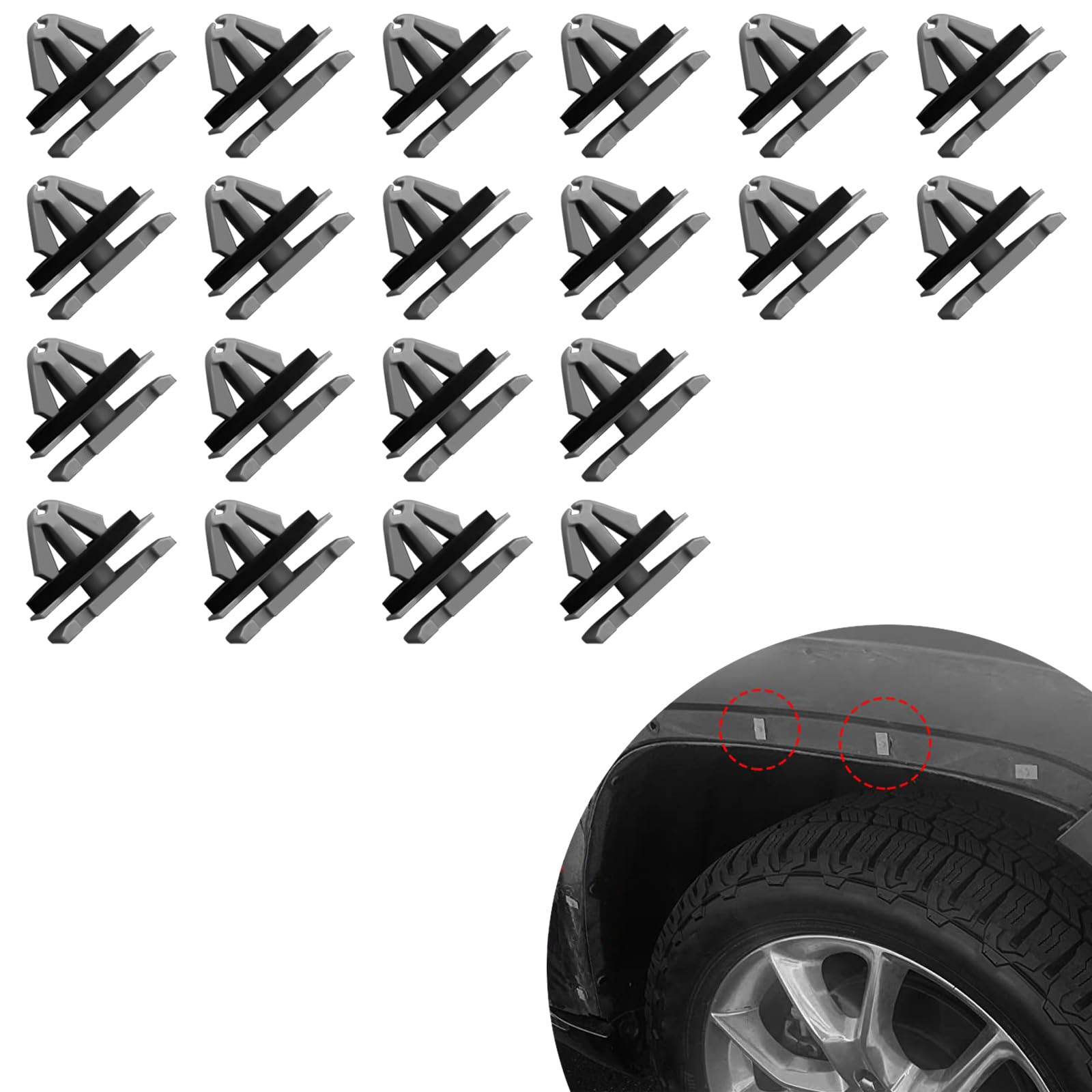 20PCS Car Rocker Moulding Clip Fender Exterior Panel Trim Clips Auto Body Parts Trim Replaces 68172491AA 68271803AA 68395627AA