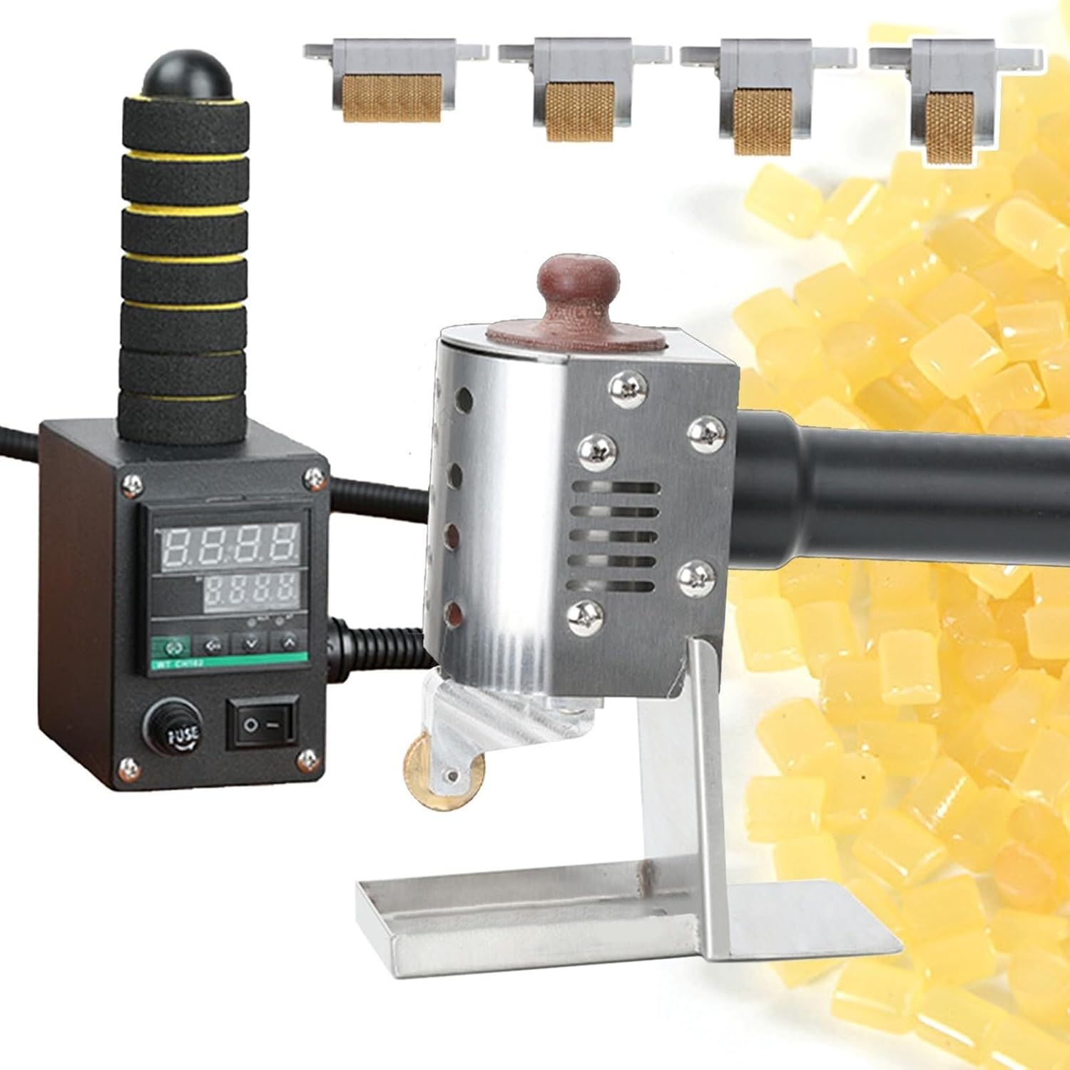 Portable hot melt glue machine,Handheld adhesive dispenser,Comes with 4 sized glue rollers,for DIY crafts and commercial use.(50ml)