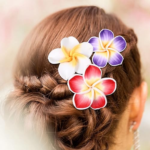 Miniatura 5 de 12 bandas para el pelo de flores para niñas, lazos para el cabello, decoración de plumeria, accesorios para el cabello, accesorios para el cabello,