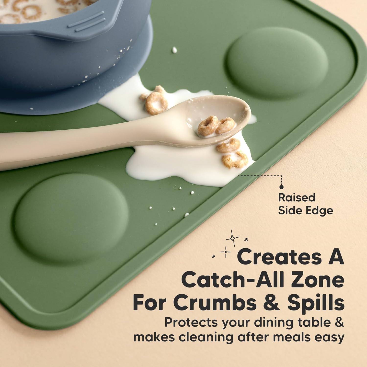 Keababies 2-Pack Silicone Placemats for Toddlers and 12-Pack Baby Food Containers - Non Slip Placemat for Kids, Easy-to-Clean Baby Mat - 4 oz Leak-Proof, Microwavable, Food Storage Container