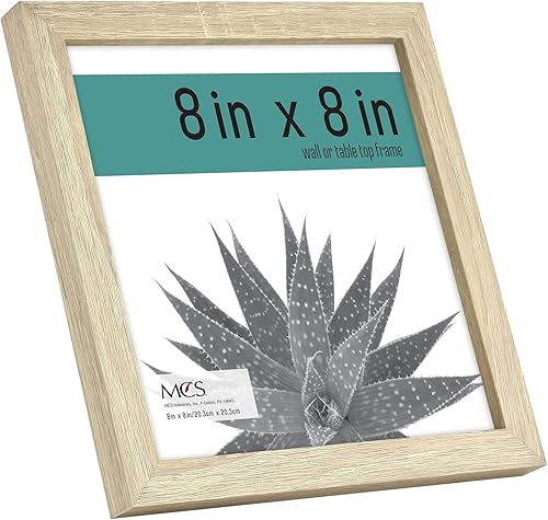 Miniatura 2 de MCS Gallery Essential - Marcos de fotos, juego de marcos de pared para galería de fotos, grano de madera natural, 8 x 8 pulgadas, paquete de 2