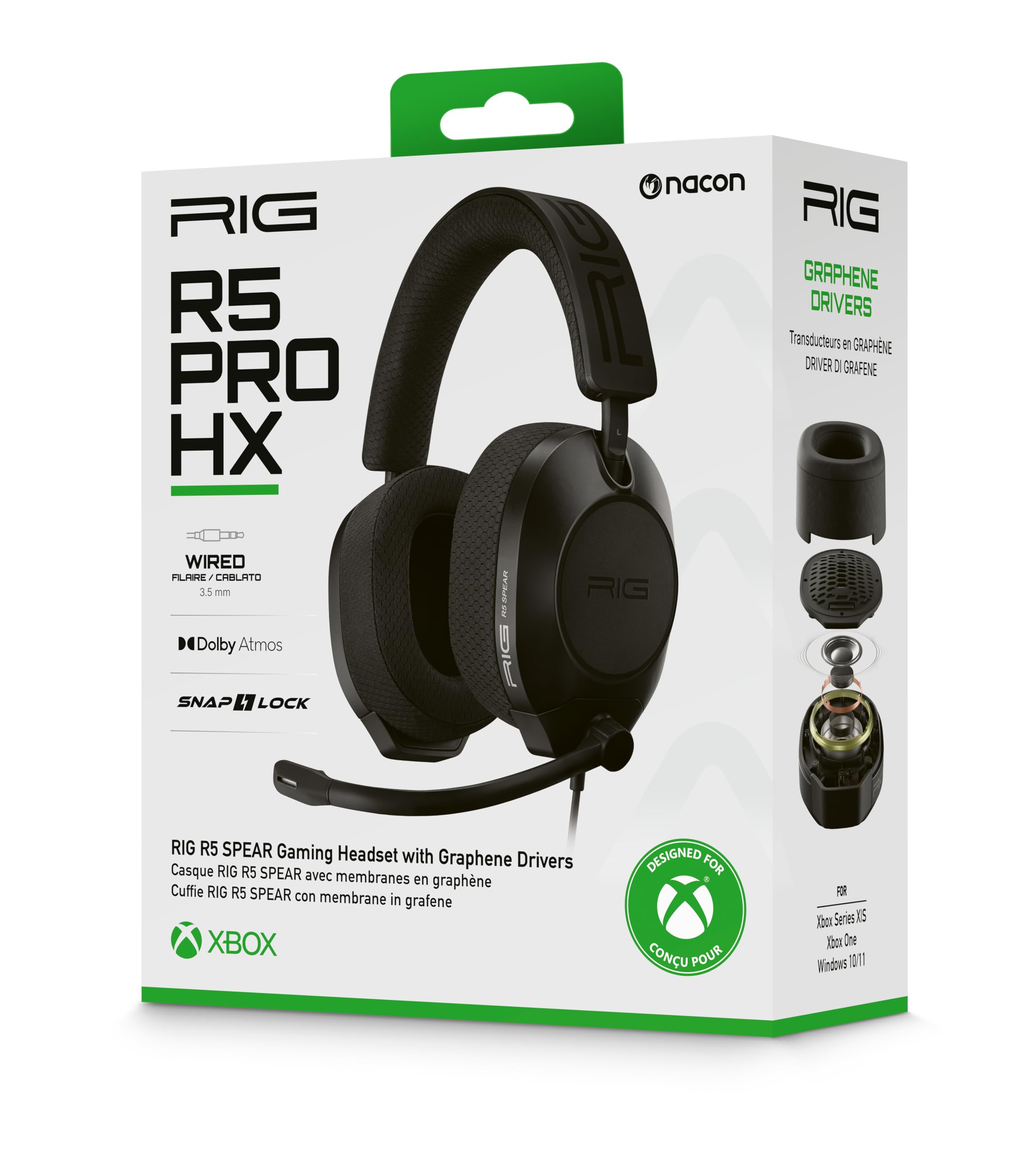 Nacon RIG R5 Pro HX | przewodowe słuchawki gamingowe | licencja Xbox |