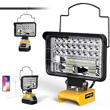 LED Work Light Compatible with DeWalt 20V Battery, 12000LM Cordless Job Site Light, 140 Pivoting Head, USB & Type-C Charging, Low Voltage Protection, Portable Flood Light Tool Only