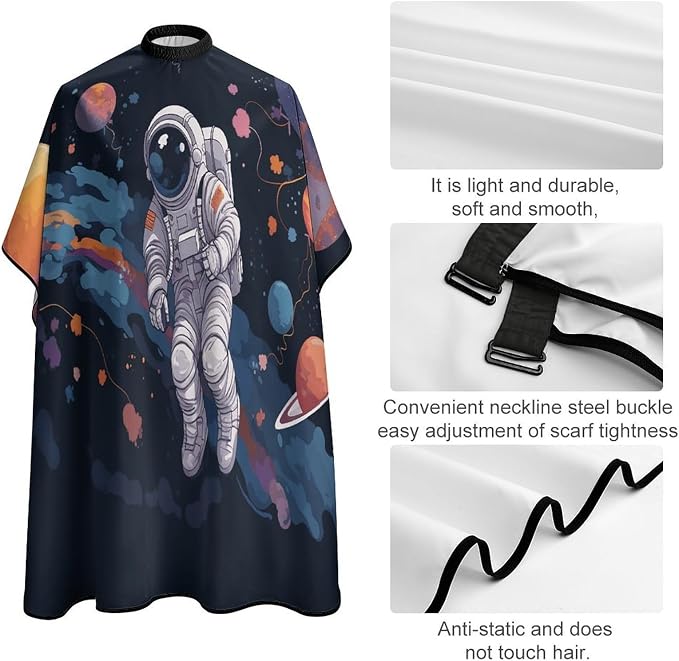 Capa para Corte de Cabello Astronauta Unisex Impermeable miniatura 4