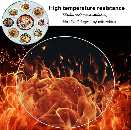 Miniatura 4 de Mesa redonda de vidrio templado transparente de 16 pulgadas, 18 pulgadas, 20 pulgadas, 22 pulgadas, 24 pulgadas, 30 pulgadas, mesa de comedor, mesa