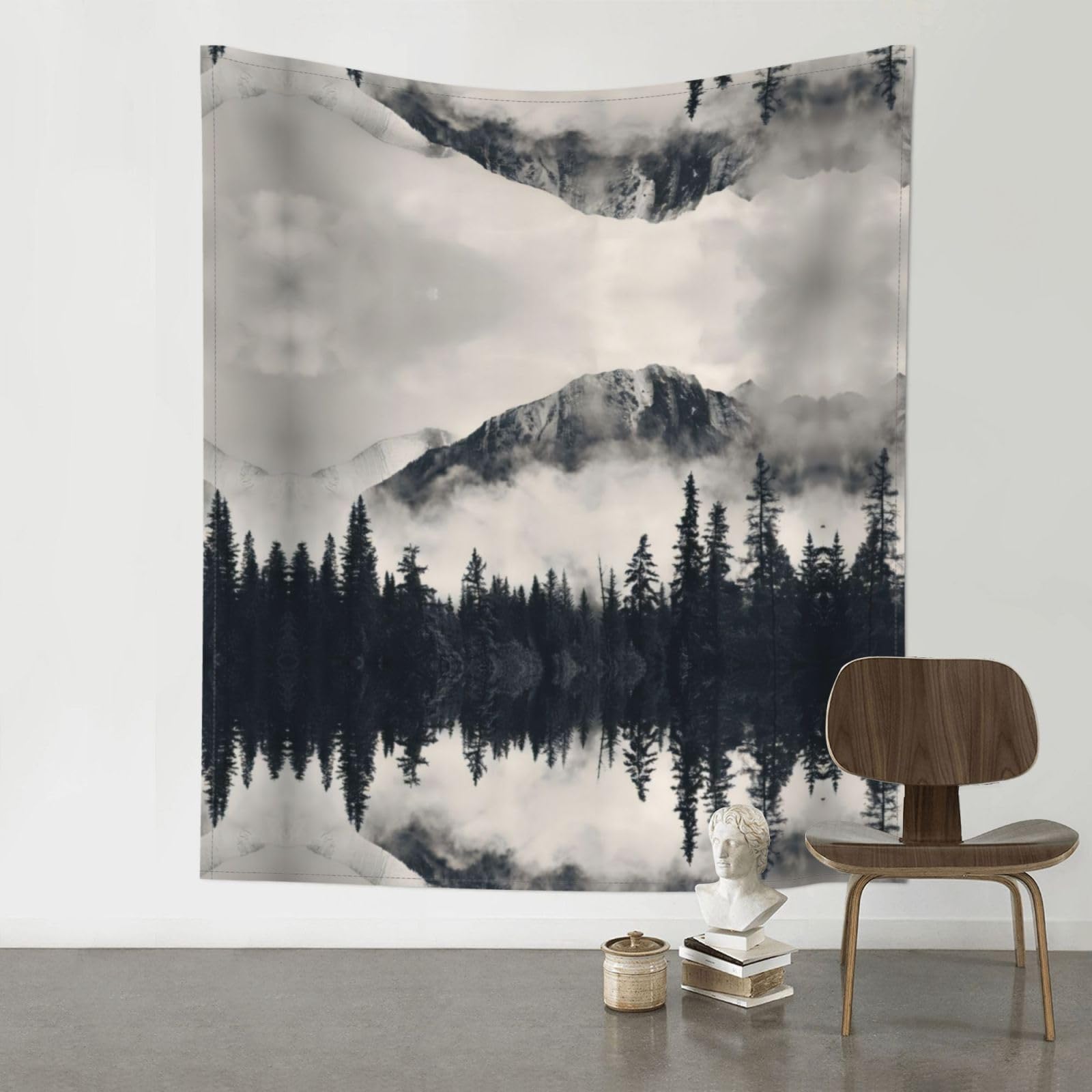 YYHWHJDE Canadian Smokey Mountain Cliff Prints 60x51in Wall Tapestry – Boho Decor Throw Blanket for Bedroom, Dorm, Beach Cover, Picnic & More