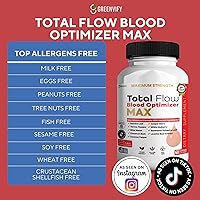 Vista 6 de Total Flow Blood Optimizer Max, 60 cápsulas vegetales, suplemento de apoyo de sangre con vitaminas y hierbas (1)