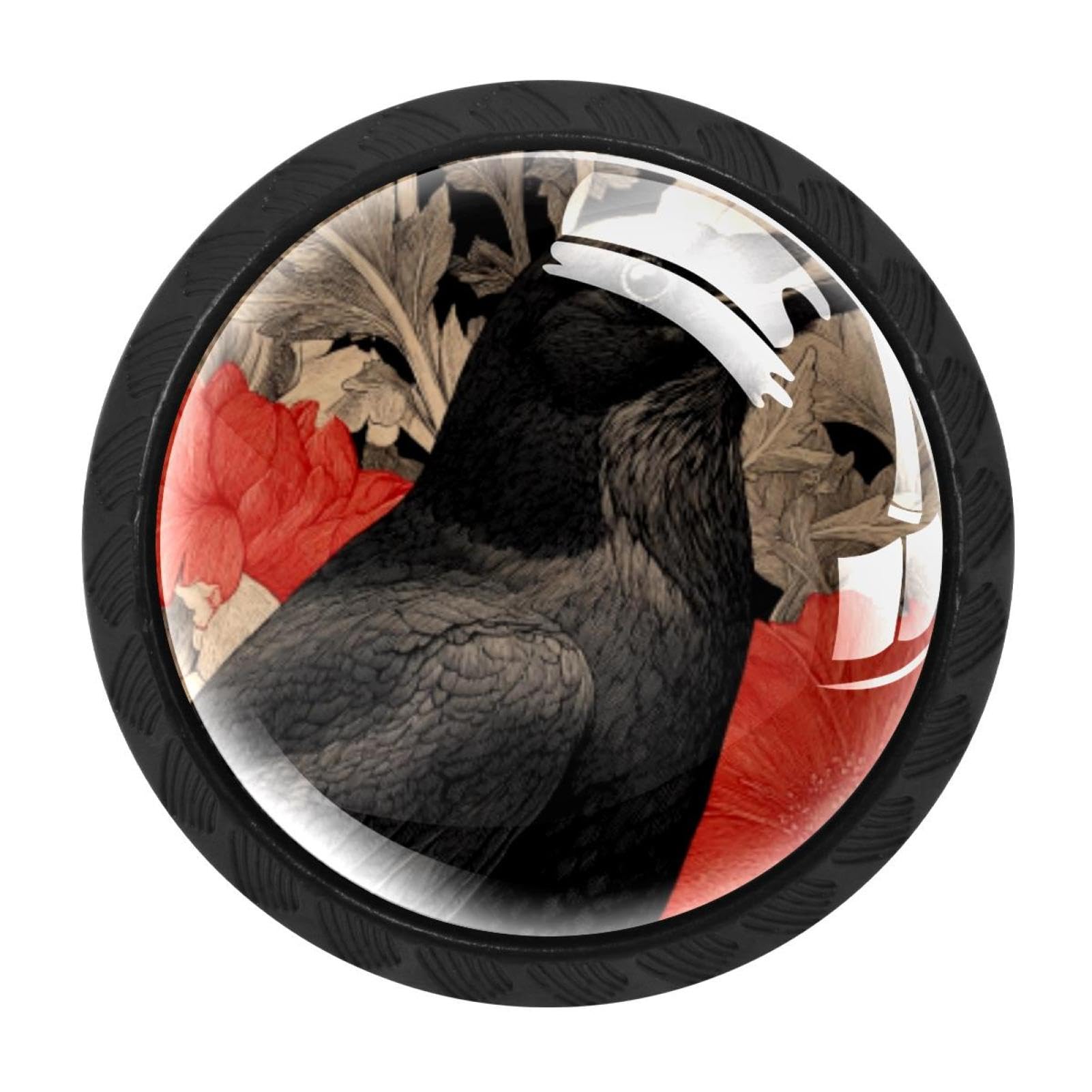 CHENZZZZ 4 Pieces Crow (1) Drawer Knobs, 35mm Black Cabinet Knobs, Drawer Pulls and Knobs, Dresser Drawer Knobs, Cabinet Hardware Kitchen Cabinet Knobs