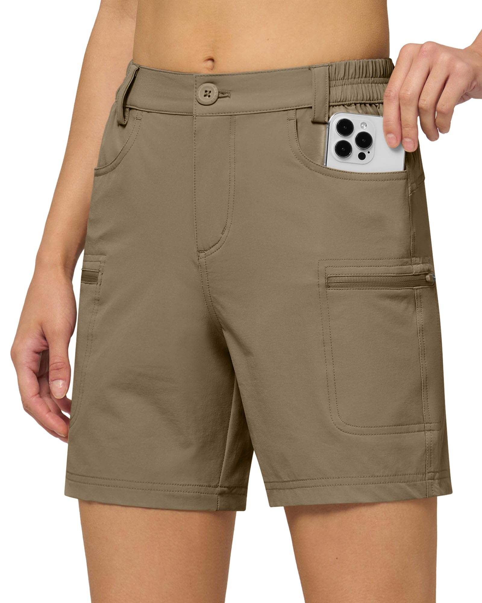 Willit Women's Hiking Golf Shorts Cargo Outdoor Summer Stretch Shorts with Pockets Water Resistant
