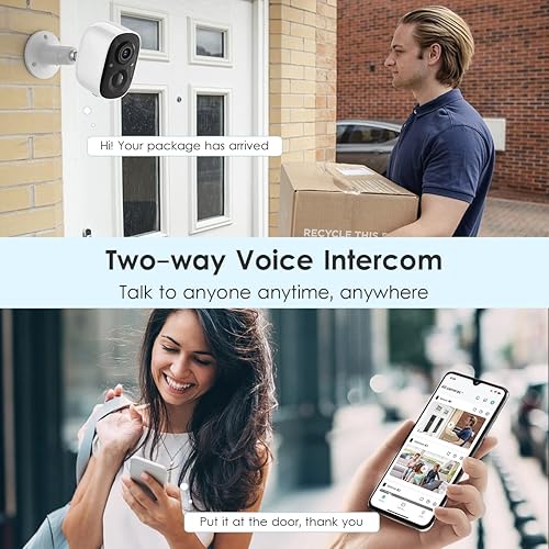 Miniatura 5 de GMK Cámaras de seguridad inalámbricas para exteriores, visión nocturna a color 2K, detección de movimiento AI, conversación de 2 vías, alimentada