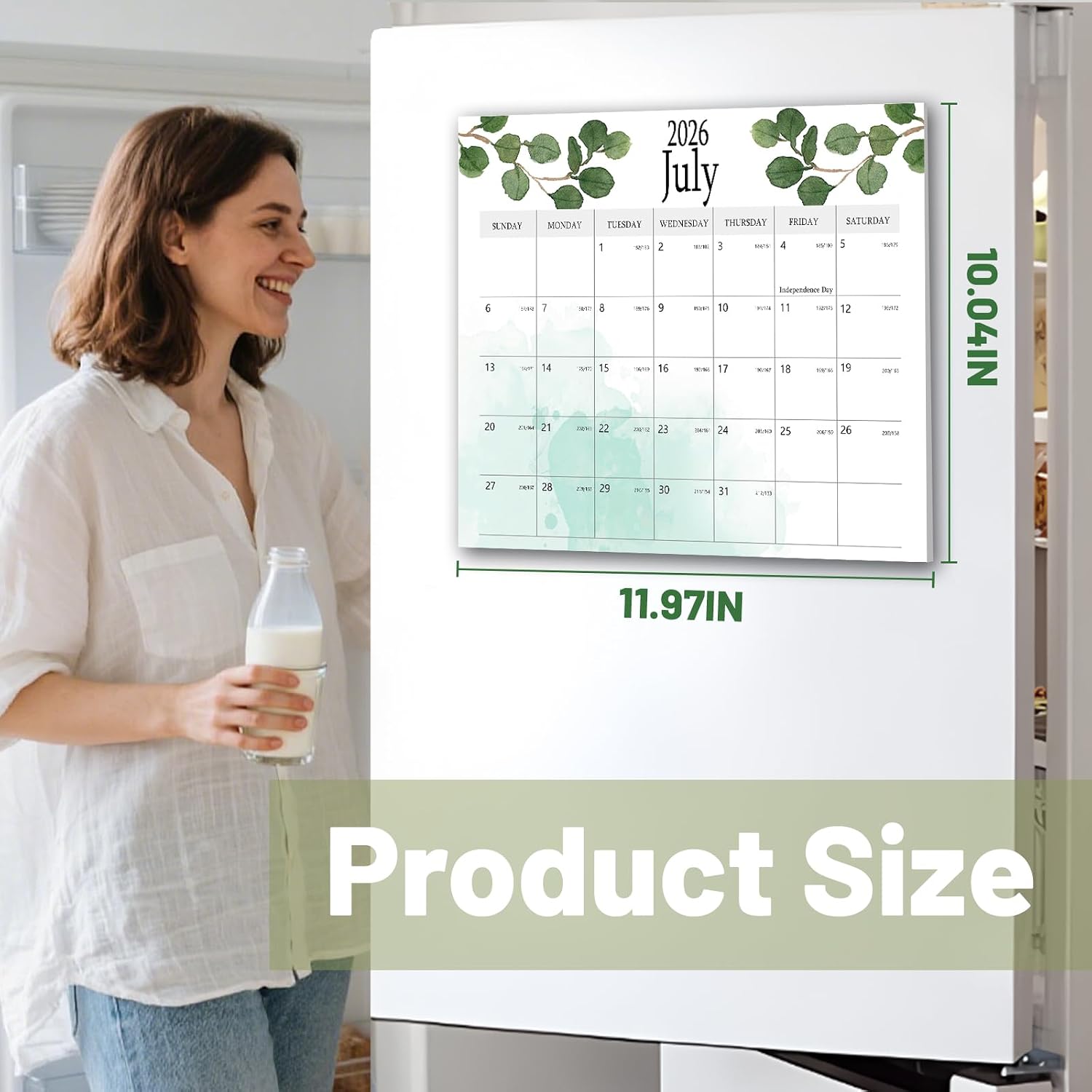 2025.12-2027.7 Aesthetic Magnetic Calendar for Refrigerator, Fridge Magnet Runs Until July 2027 - The Perfect Monthly Magnetic for Easy Organizing - Greenery Design thumbnail