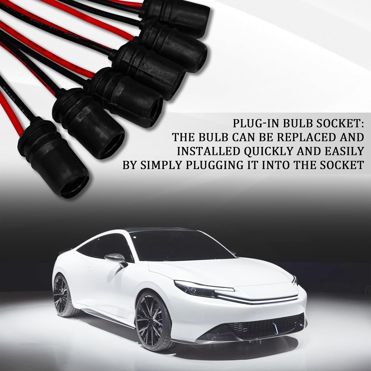 Bulb Socket Lamp Extension Holder Connector, 20PCS T10 W5W LED Bulb Extension Socket Holder Connector Soft Rubber Turn Signal Tail for Cars Bikes Boats Scooters