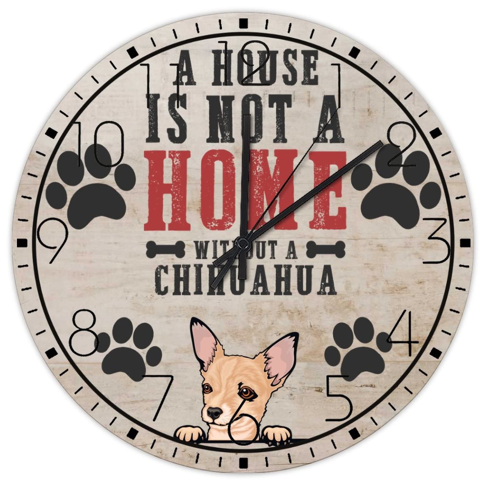 Horloge murale pour salle de bain et cuisine décoration bois avec animaux mignons