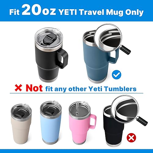Miniatura 3 de Tapa superior de rosca de repuesto de 20 onzas para taza YETI TraveI con hilos solamente, tapa resistente a derrames para taza de viaje con rosca