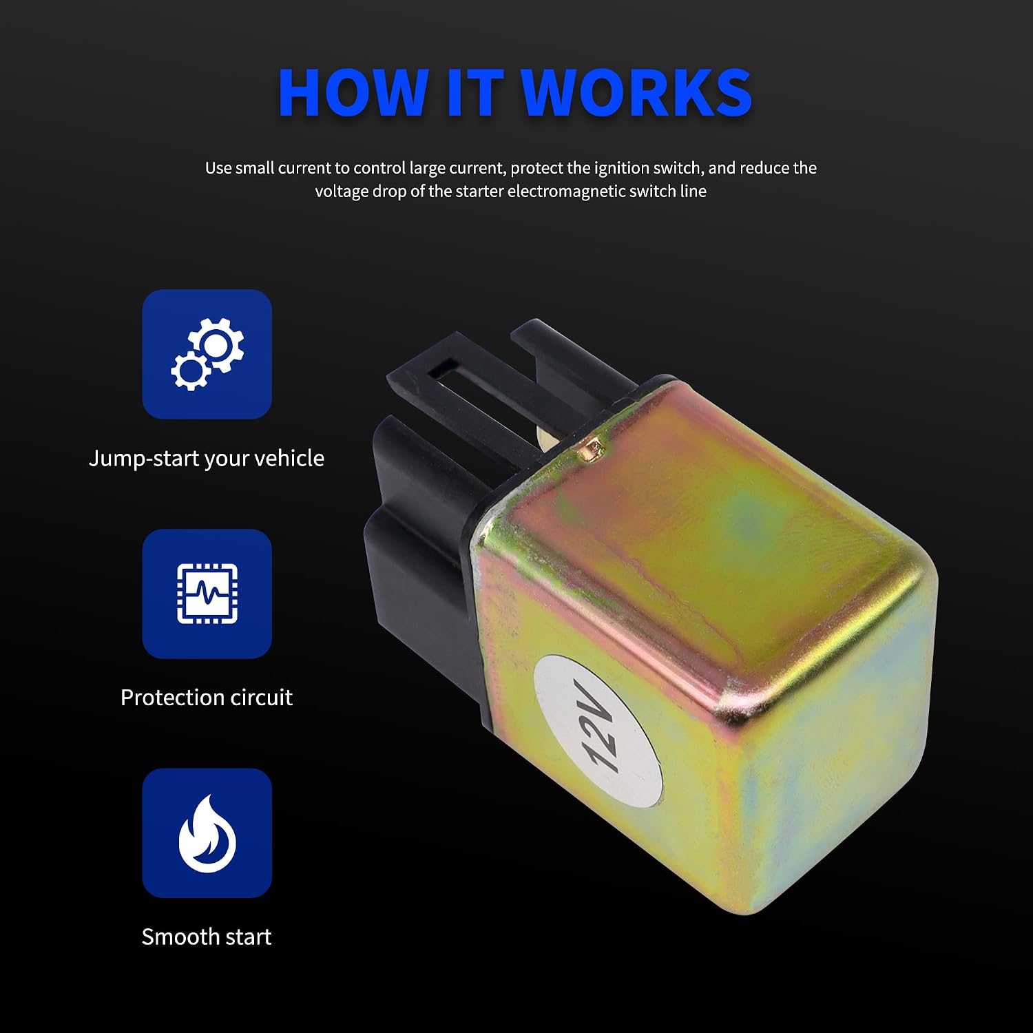 Motorbike Starter Solenoid Relay Compatible with Yamaha YFM350 YFM 350 Raptor 350 Big Bear 350 YFM350FW 4X4 Big Bear 350 YFM350U 2X4 YFZ 450 YFZ450 2004 2005 2006 2007 2008 2009 2010 2011 2012 2013
