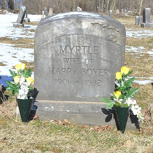 Miniatura 4 de Jarrón de cementerio de cono de metal, paquete de 2