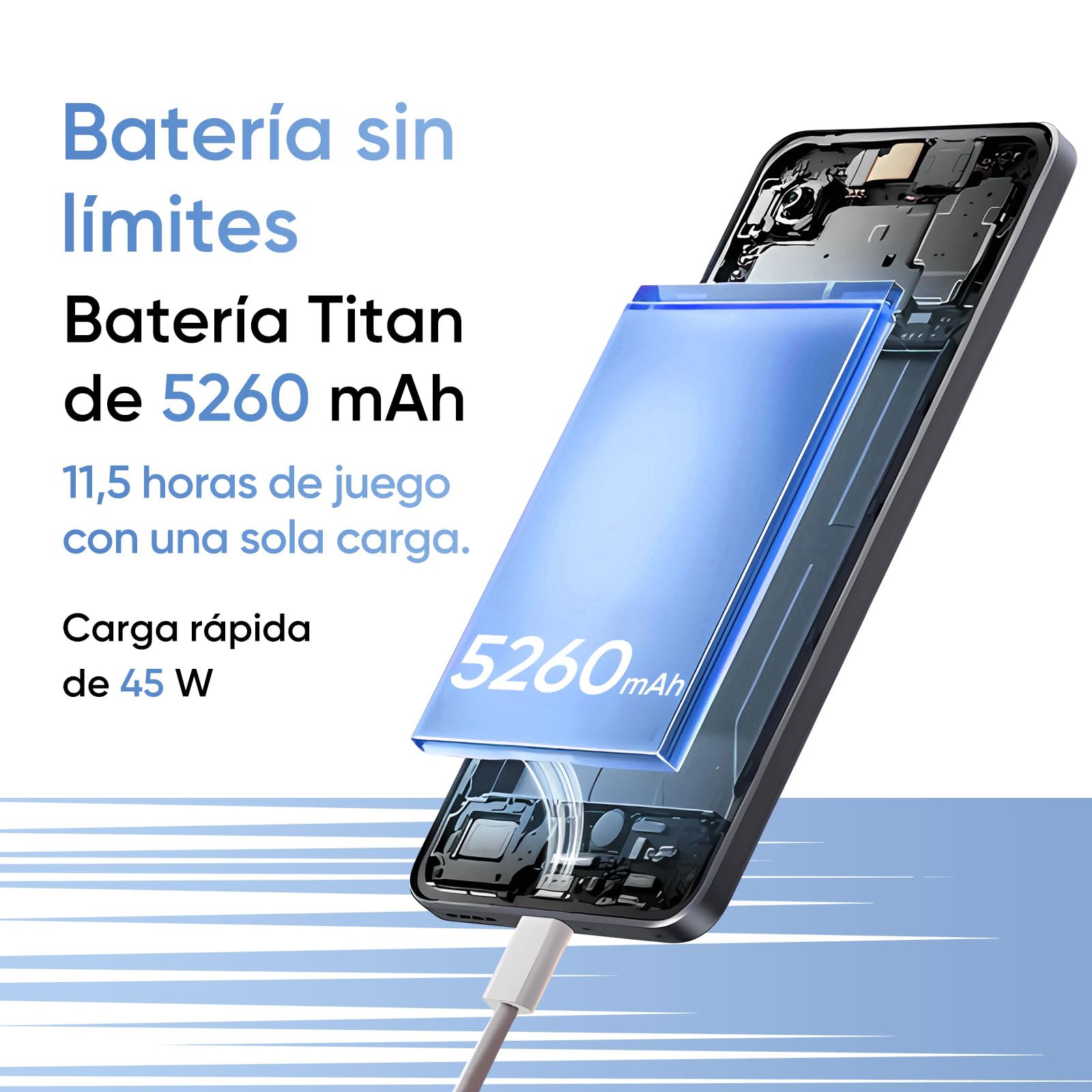 realme 14T 5G Smartphone de 8GB+256GB, procesador Dimensity 6300, Pantalla AMOLED para Esports de 6,67" y 120Hz, batería de 5260mAh, Resistencia al Agua IP69, Next Ai, Obsidiana Negra (sin Adaptador)