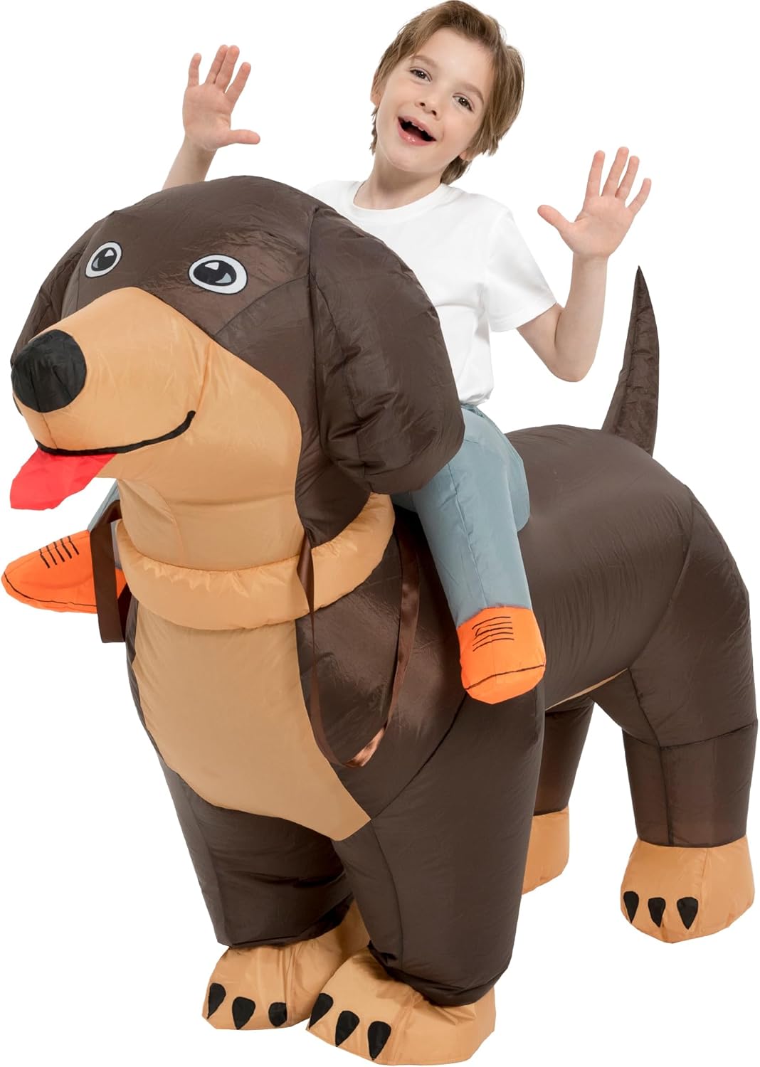 One Casa Inflatable Dog Costumes for Kids,Blow Up Dachshund Suit,Ride On Halloween Costumes for Boys Girls - Image 6