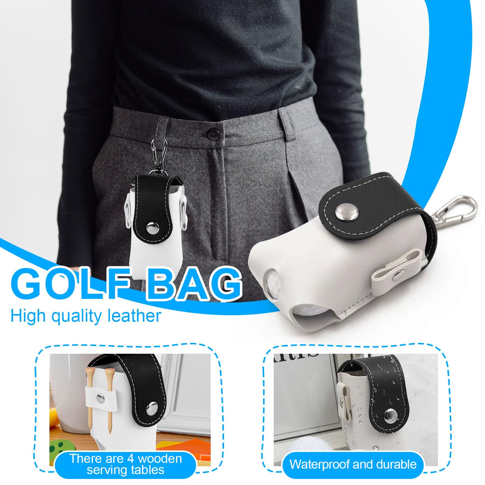 Torba na kije golfowe, mini zestaw do noszenia, przenośna torba treningu, składana z paska na ramię, nadaje się do golfu
