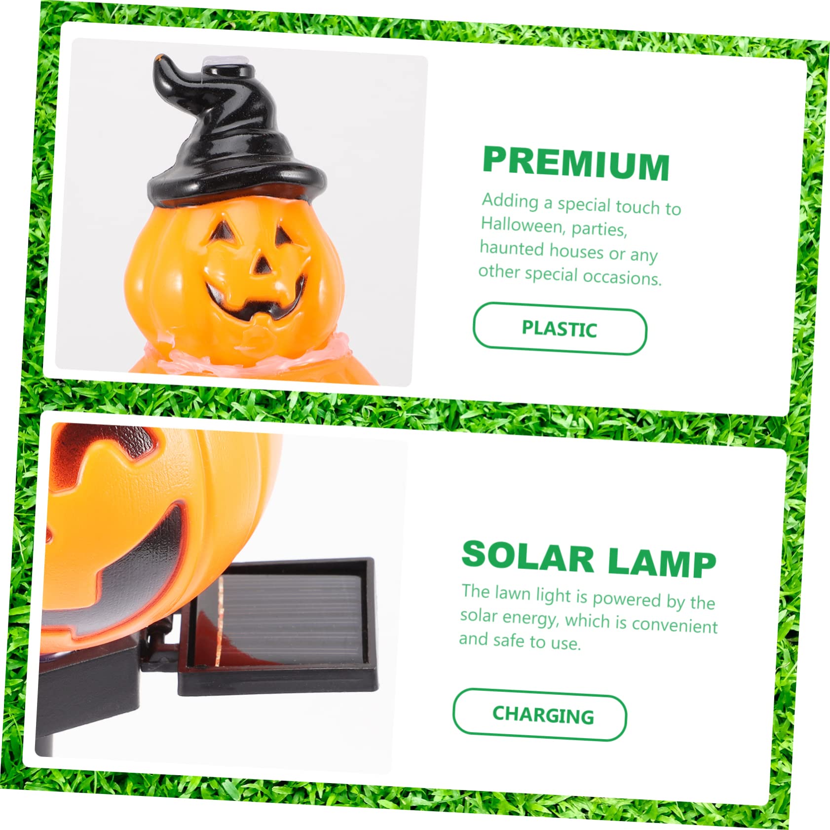 Gogogmee Gourd Pumpkin Lantern Stake Light Solar-Powered Outdoor Halloween Decorations Landscape Lighting