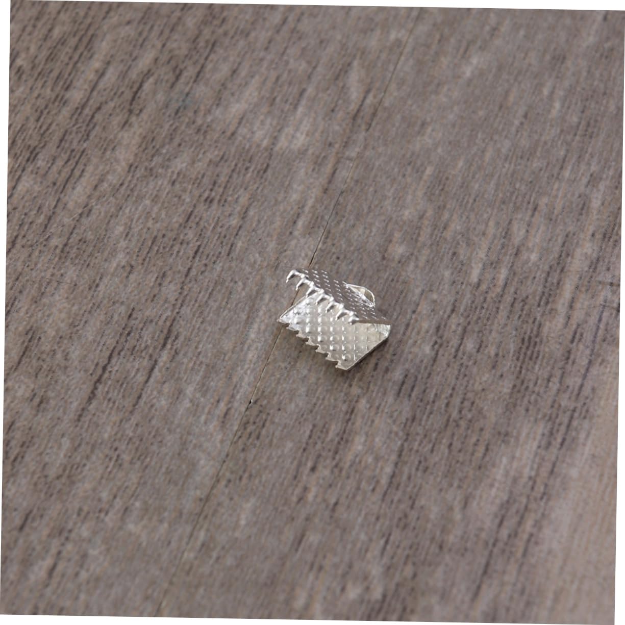 KONTONTY 100pcs 8mm Plated Ribbon Ends Fastener Clasps for DIY Jewelry Textured Crimp End Clamps Mazi Buckles