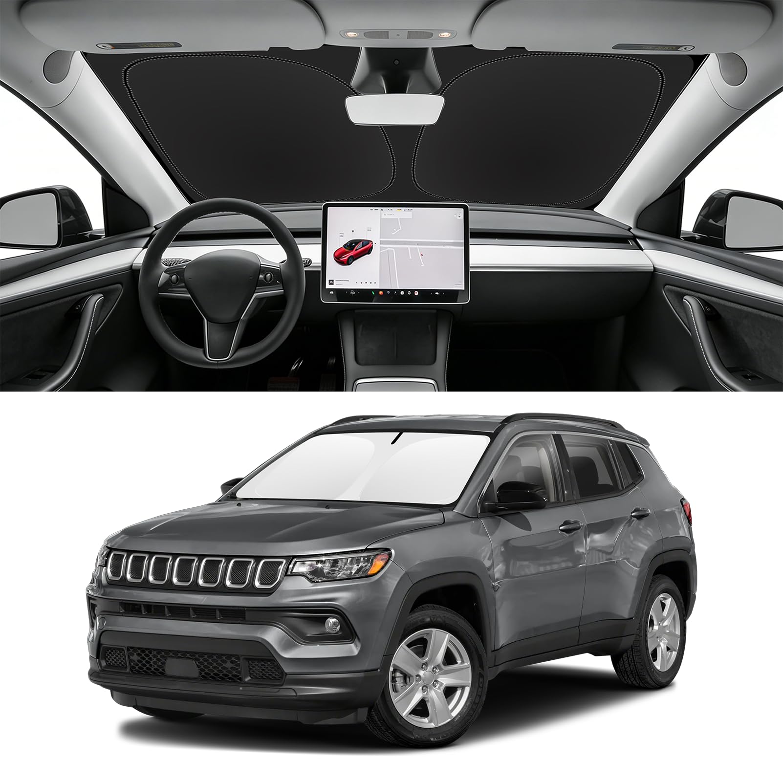 Custom Fit Windshield Sun Shade for Jeep Compass 2017-2025