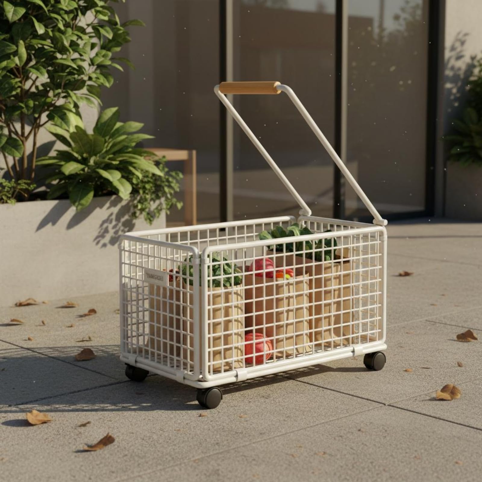 Carro Plegable de Carga Mango Ajustable Carrito Plegable con Ruedas Compacto Carro Portátil de Equipaje para Reparto, Color to 2, Mediano con Barra De Tracción Mejorada