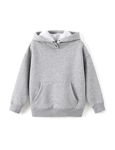 PATPAT Boys Thermal Hoodie, Cotton Fleece Pullover Sweatshirt with Kangaroo