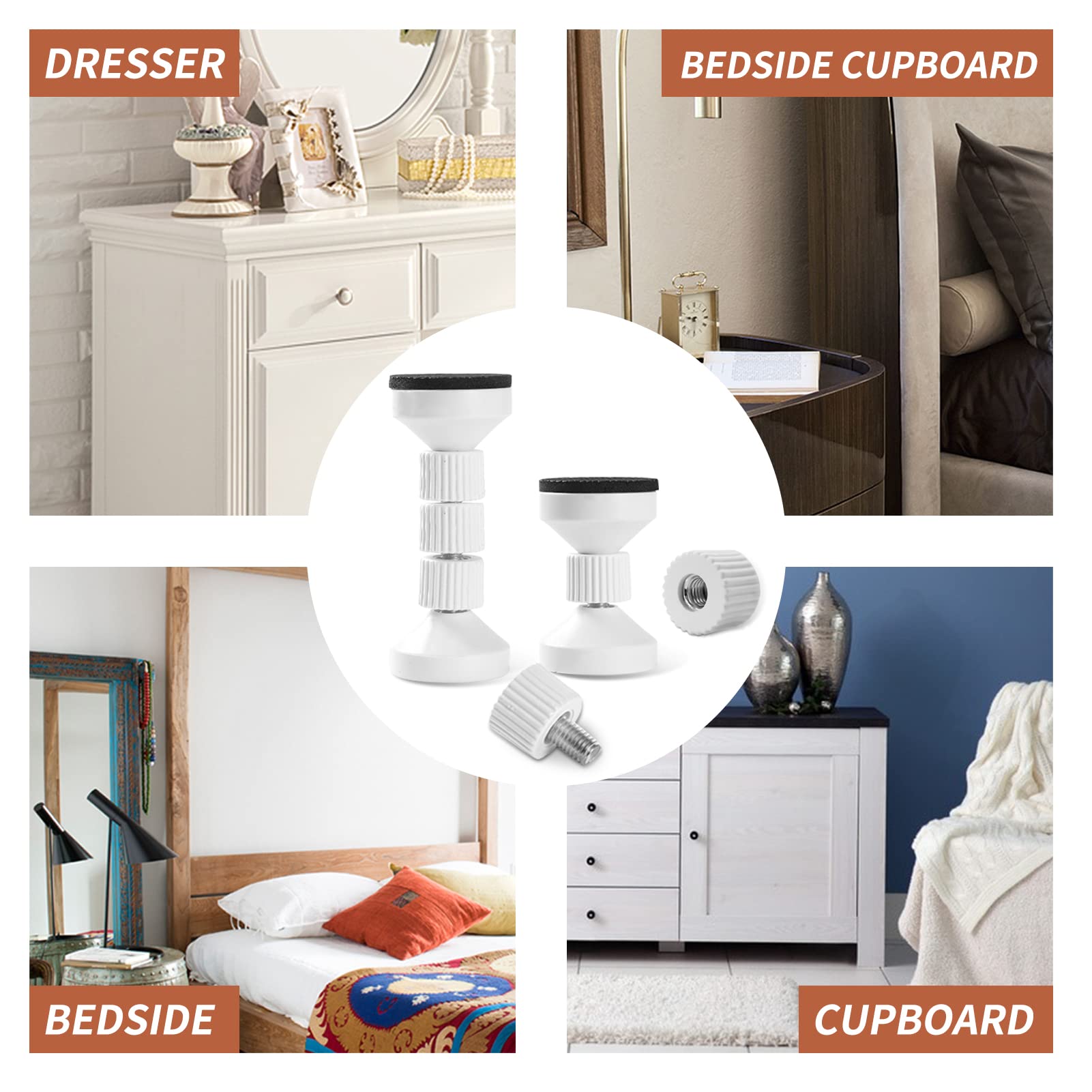 Dadop Anti-Wackel Set Für Betten - Verstellbare Kopfteil Stopper