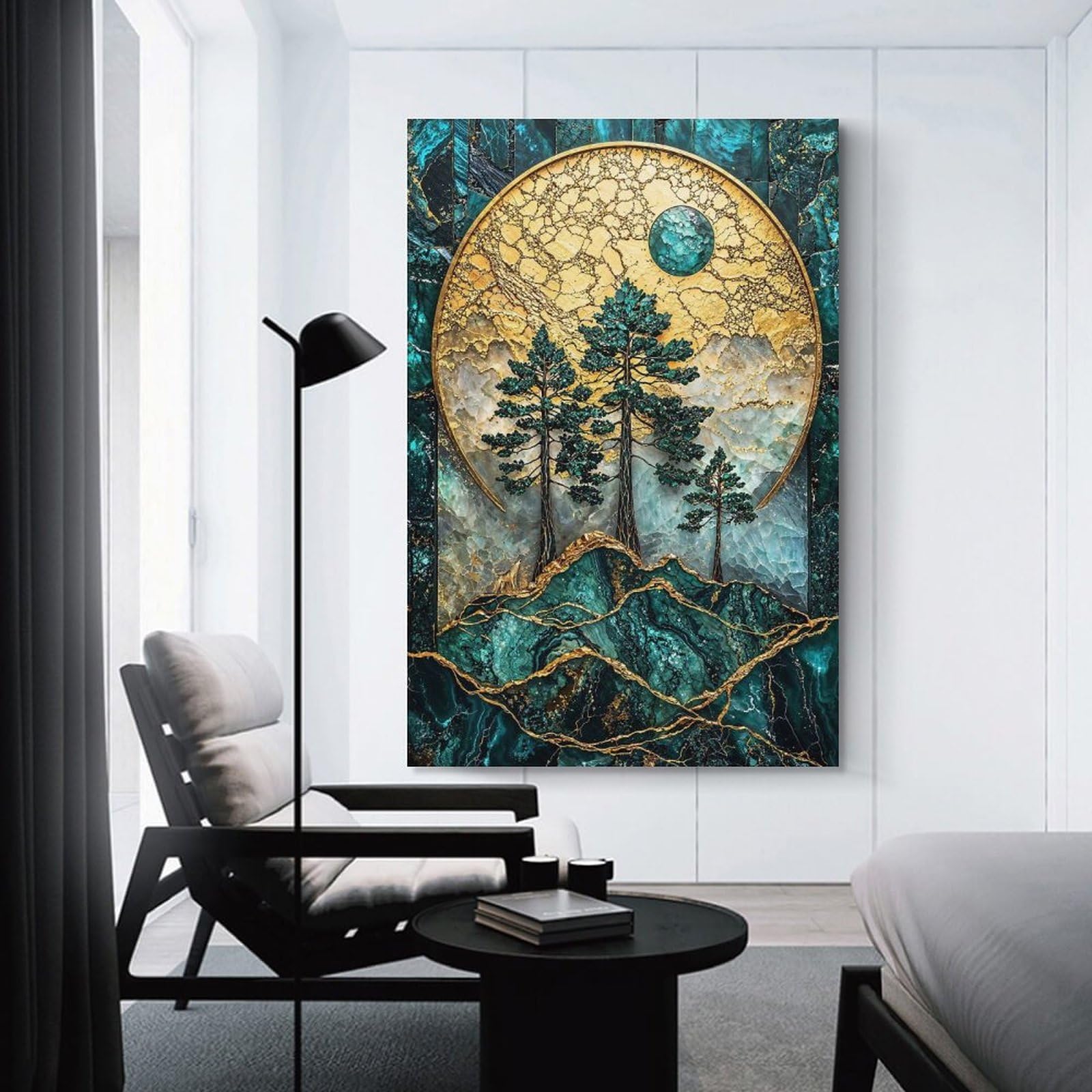 Junmoney Taiga Majesty Kintsugi Art Wall Art Print, 24x36inch(60x90cm), for Sofa Walls, Lounge Or Home Corners, Canvas Styling for A Polished Room Look