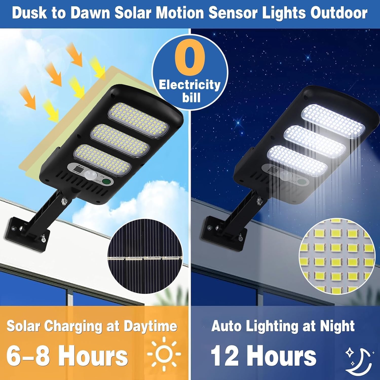 SyouHome 4 Pack Solar Street Lights Outdoor, Motion Sensor Light with Remote Control, 3 Modes 2000LM 213 LEDs Solar Parking Lot Lights Dusk to Dawn, IP65 Waterproof for Outside, Garden, Patio, Porch