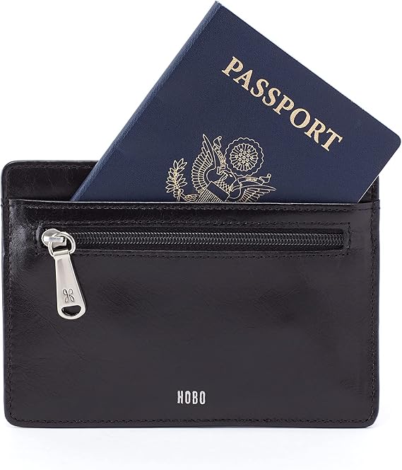 HOBO Women's Euro Slide Card Case, Black, One Size
