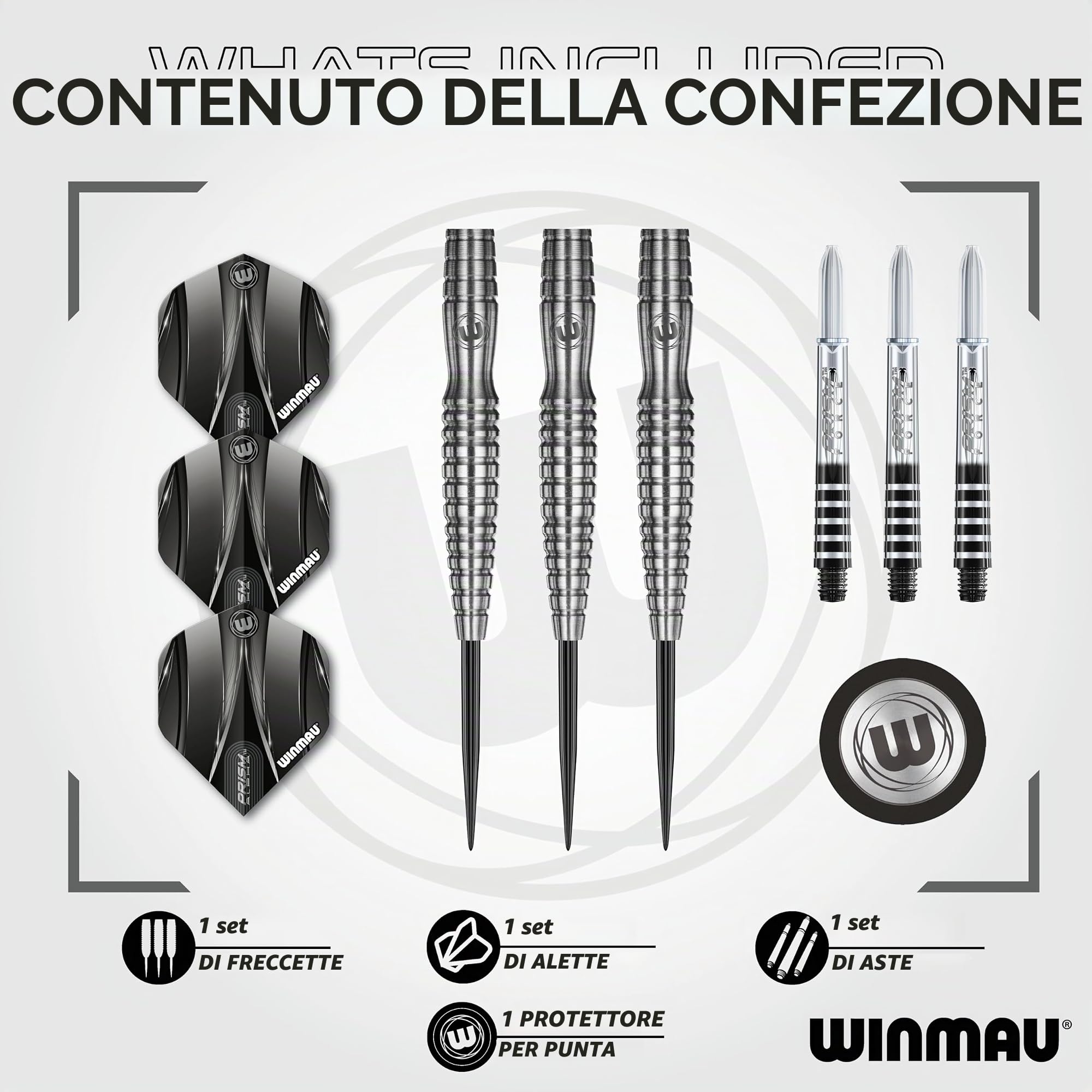 WINMAU Sniper V2 90% Freccette Steel Darts 24G.