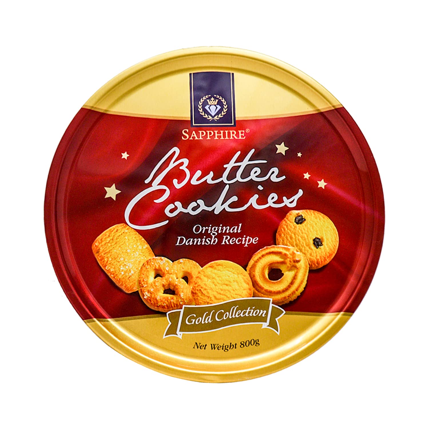 Sapphire Butter Cookies Gold Collection 800g Danish Butter Cookies in