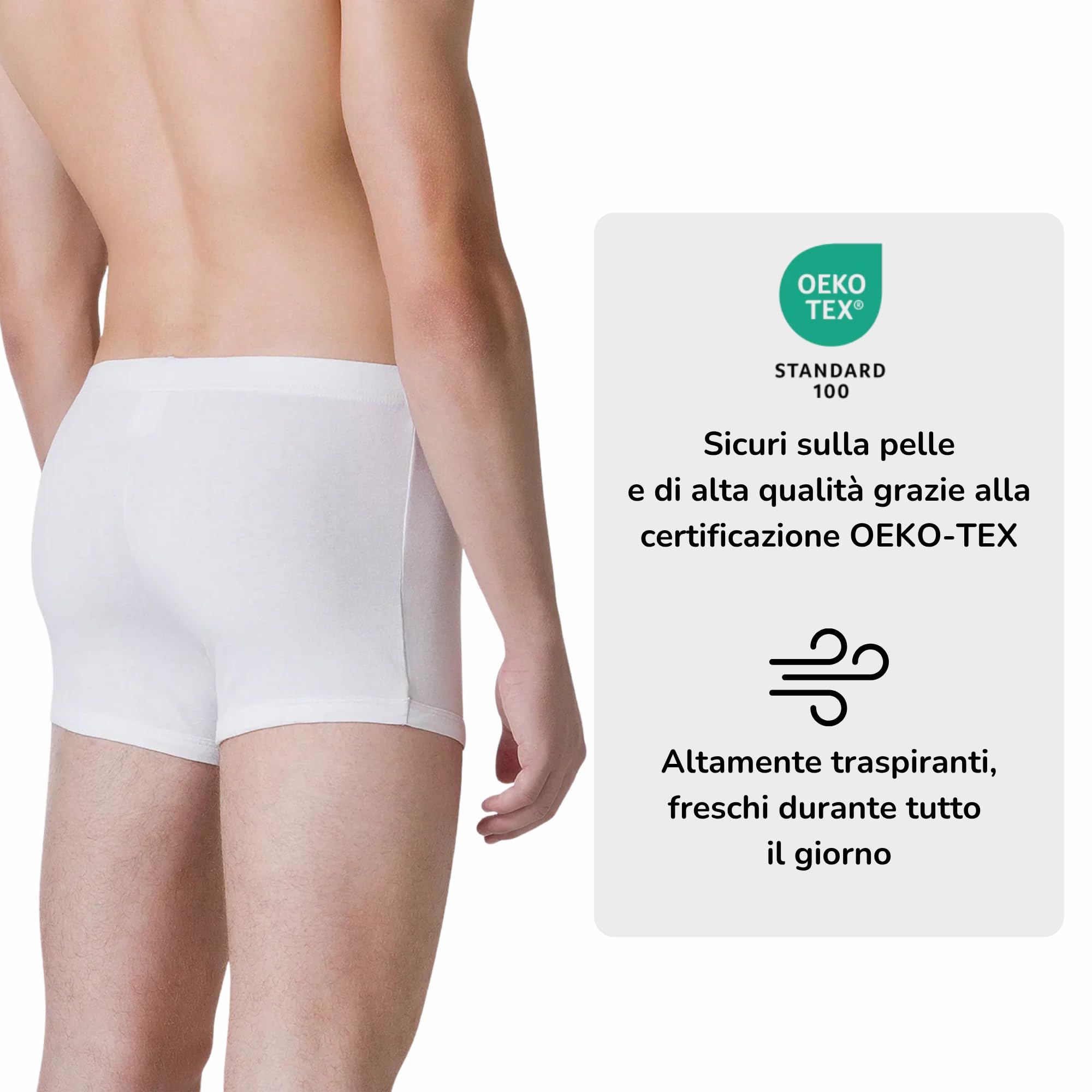 LIABEL Boxer Uomo in Cotone Elasticizzati (Pacco da 6 e da 12 Paia), Traspiranti, Ipoallergenico Cuciture Rinforzate Underwear – Mutande Intimo Confortevole Certificato Oeko-Tex