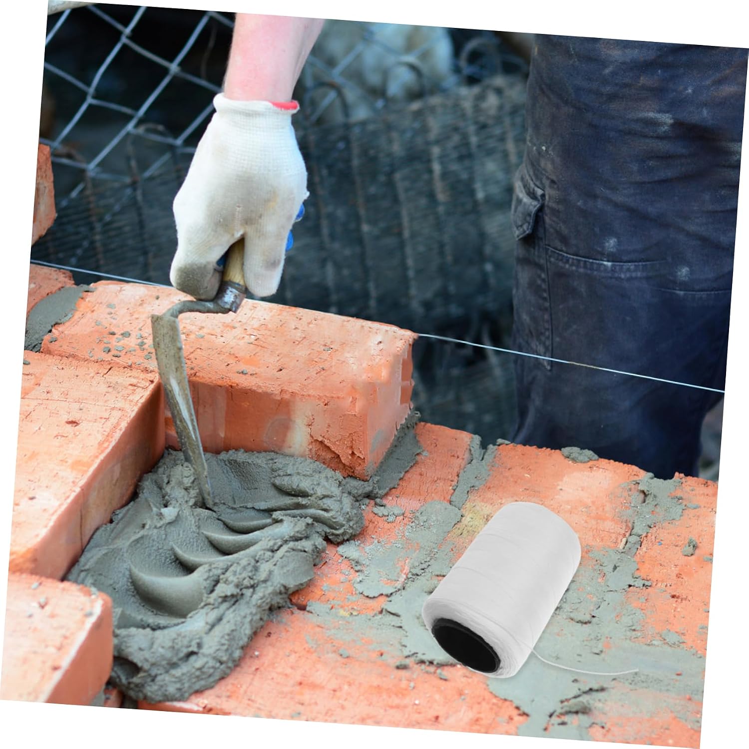 TEHAUX Long Mason Line String for Bricklaying Work Cotton Thread Masonry Line Ink Absorb