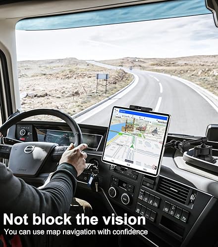 Miniatura 6 de GDZN Soporte para tablet con ventosa al vacío para tablero de cocheparabrisas, brazo plegable de metal resistente de 10.2 pulgadas, soporte para